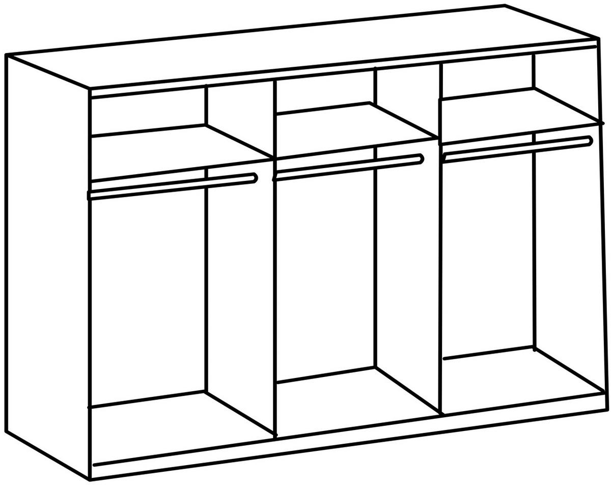 GARDEROB MED SKJUTDÖRRAR 270/210/65 cm 2-dörrar - vit/grafitfärgad, Design, metall/trämaterial (270/210/65cm) - Carryhome
