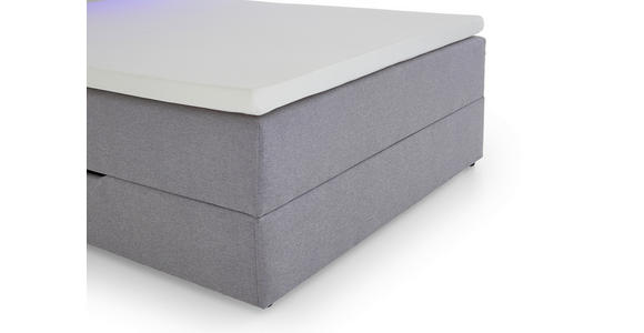 BOXSPRINGBETT 120/200 cm in Hellgrau - Hellgrau/Schwarz, Design, Holz/Textil (120/200cm) - Xora
