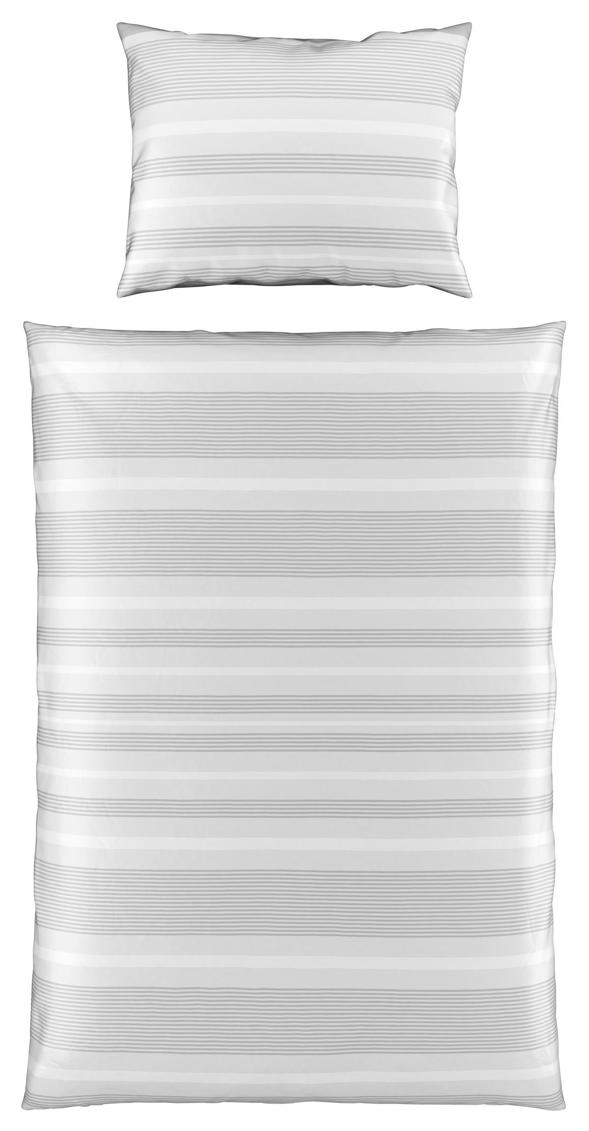 OBOJESTRANSKA POSTELJNINA PAULINA 140/200 cm saten siva  - siva, Konvencionalno, tekstil (140/200cm) - Esposa