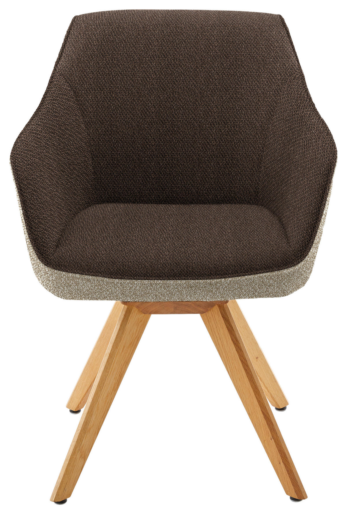 ARMLEHNSTUHL  in Flachgewebe  - Eichefarben/Beige, Design, Holz/Textil (60/84/68cm) - Koinor