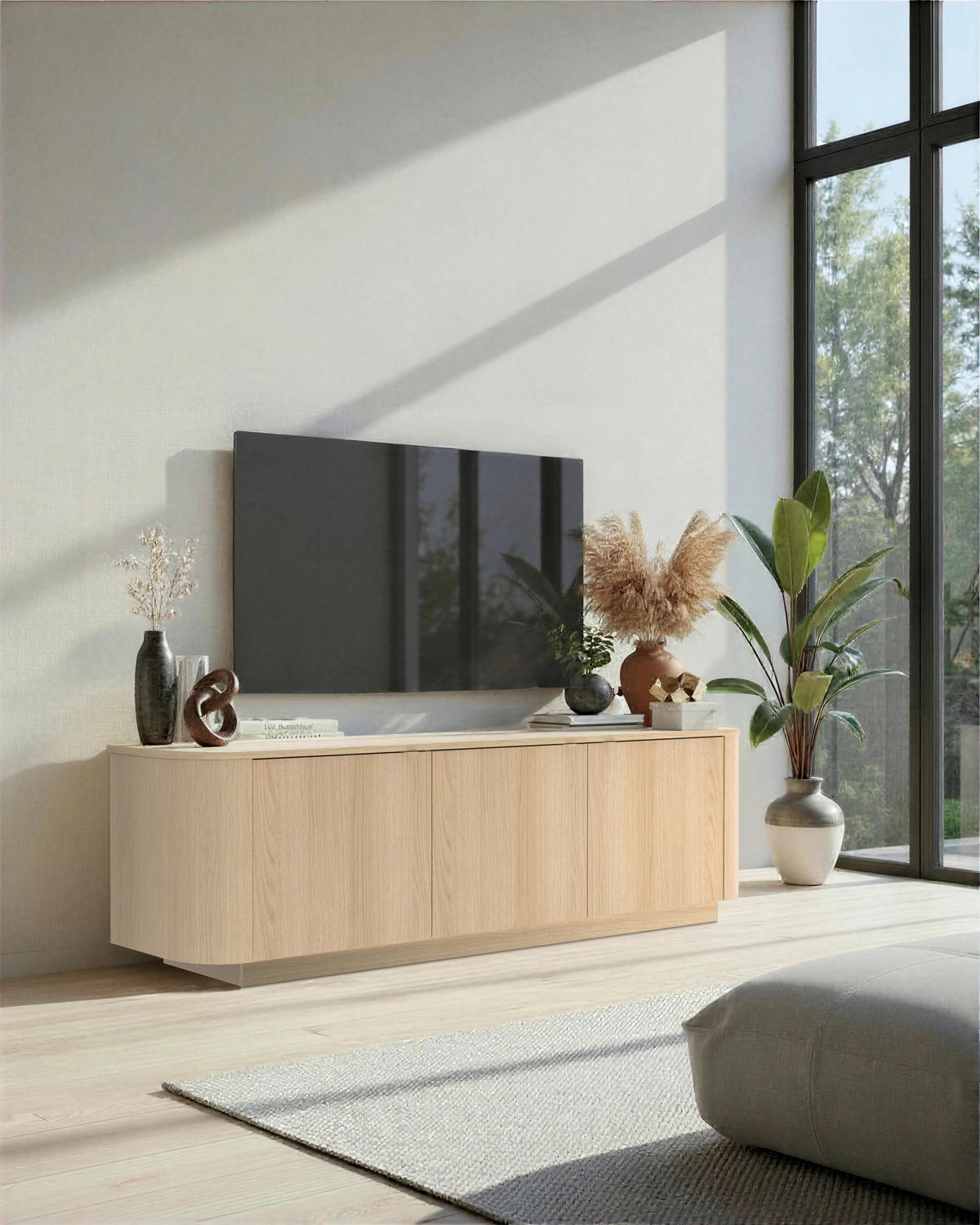 LOWBOARD  in 181/53/43 cm  - Eichefarben/Beigebraun, Design, Holzwerkstoff/Metall (181/53/43cm) - MID.YOU