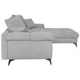 ECKSOFA Hellgrau Cord Rückenkissen, Armlehnenkissen, Rücken echt  - Hellgrau/Schwarz, KONVENTIONELL, Textil/Metall (332/231cm) - Carryhome