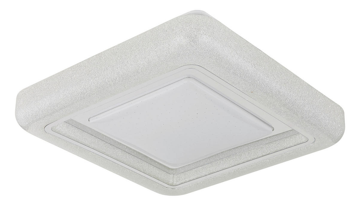 LED-DECKENLEUCHTE    38/38/7,5 cm  - Klar/Chromfarben, Konventionell, Kunststoff/Metall (38/38/7,5cm) - Globo