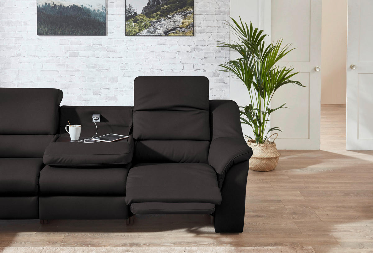 ECKSOFA  in Echtleder Dunkelbraun  260/324 cm  - Dunkelbraun/Schwarz, KONVENTIONELL, Leder/Kunststoff (260/324cm) - Cantus