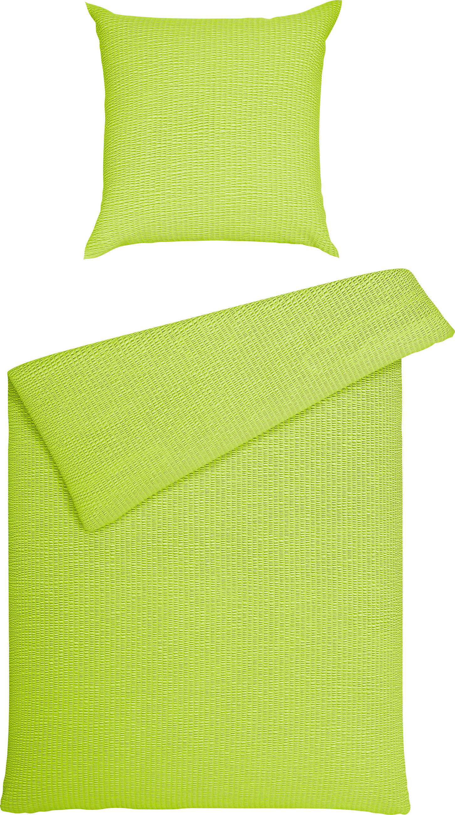 BETTWÄSCHE 135/200 cm Seersucker  - Grün, Basics, Textil (135/200cm) - Janine