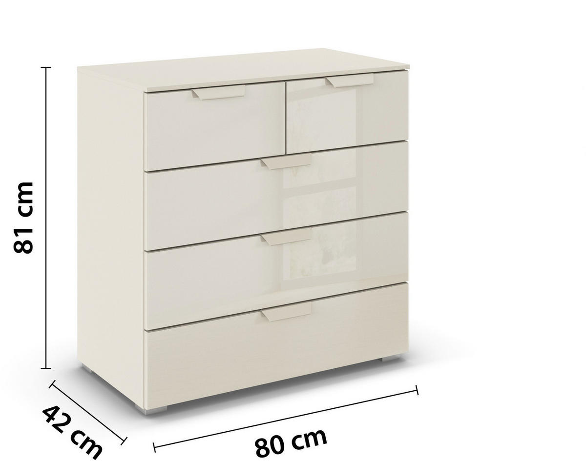 KOMMODE  in 80/81/42 cm  - Champagner, Design, Glas/Holzwerkstoff (80/81/42cm) - Carryhome