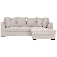 ECKSOFA Cord Beige  - Beige/Schwarz, Design, Kunststoff/Textil (259/174cm) - Cantus