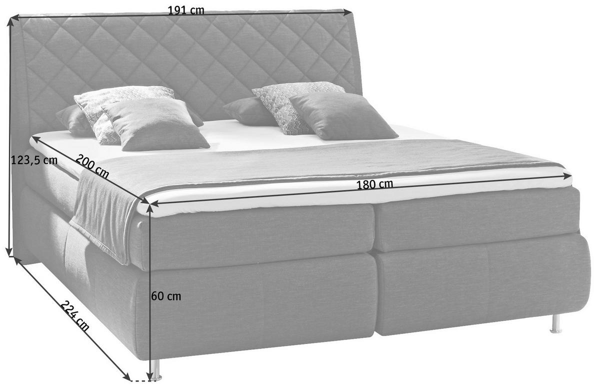 BOXSPRINGBETT 180/200 cm  in Rot  - Rot/Alufarben, KONVENTIONELL, Textil (180/200cm) - Dieter Knoll