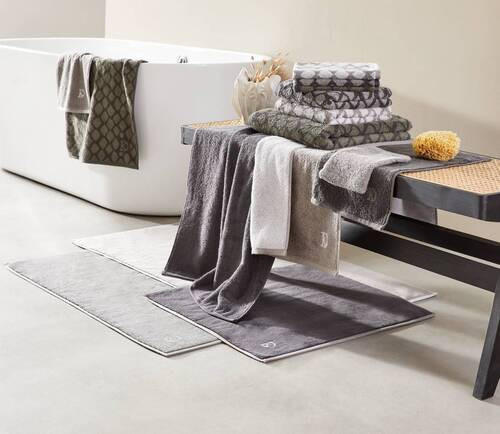 Thumbnail - Dieter Knoll Badematte Basic, Grau, Grün, Textil, 60x120 cm, Badtextilien, Badematten