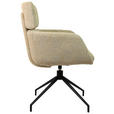 ARMLEHNSTUHL  Sitzfläche 360° drehbar Webstoff  - Graubraun/Schwarz, Design, Textil/Metall (62/92/66cm) - Dieter Knoll