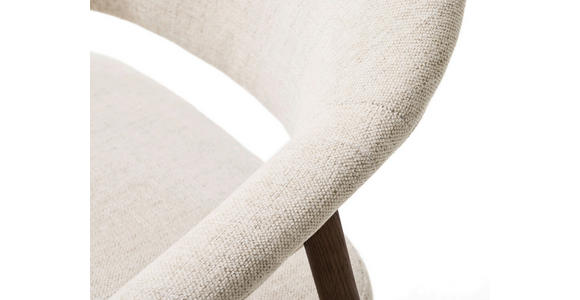 ARMLEHNSTUHL   Chenille  - Sandfarben/Dunkelbraun, KONVENTIONELL, Holz/Textil (63/81/63cm) - Ambia Home