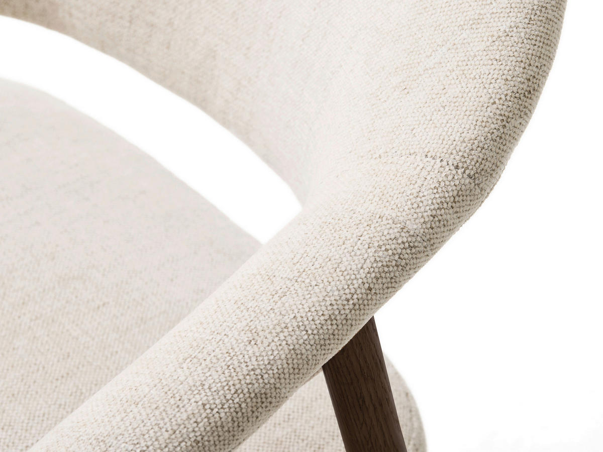 ARMLEHNSTUHL  in Chenille  - Sandfarben/Dunkelbraun, KONVENTIONELL, Holz/Textil (63/81/63cm) - Ambia Home