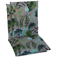 SESSELAUFLAGENSET Blätter  - Anthrazit/Grün, Design, Textil (48/5/108cm)