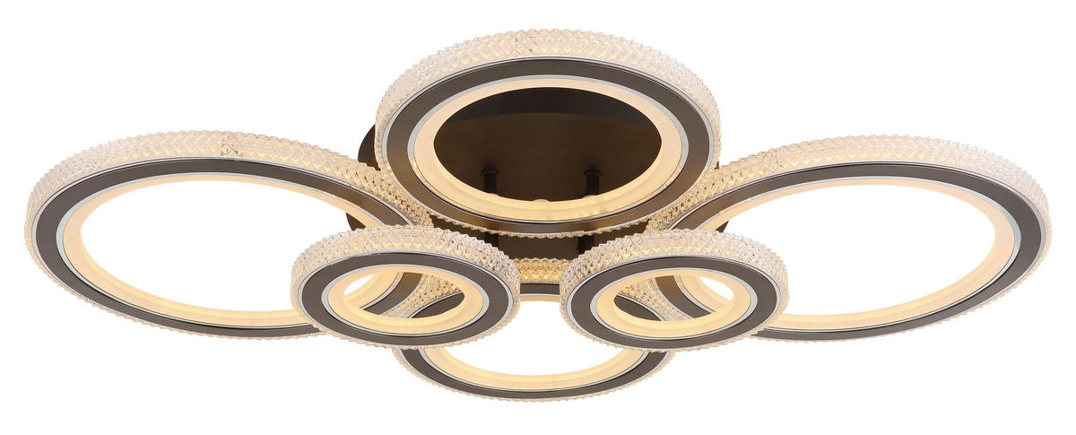 LED-DECKENLEUCHTE KORA 78/56/12 cm  - Klar/Anthrazit, Design, Kunststoff/Metall (78/56/12cm) - Globo