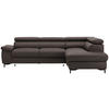 ECKSOFA in Echtleder Dunkelbraun  - Dunkelbraun/Schwarz, Design, Leder/Metall (268/213cm) - Stylife