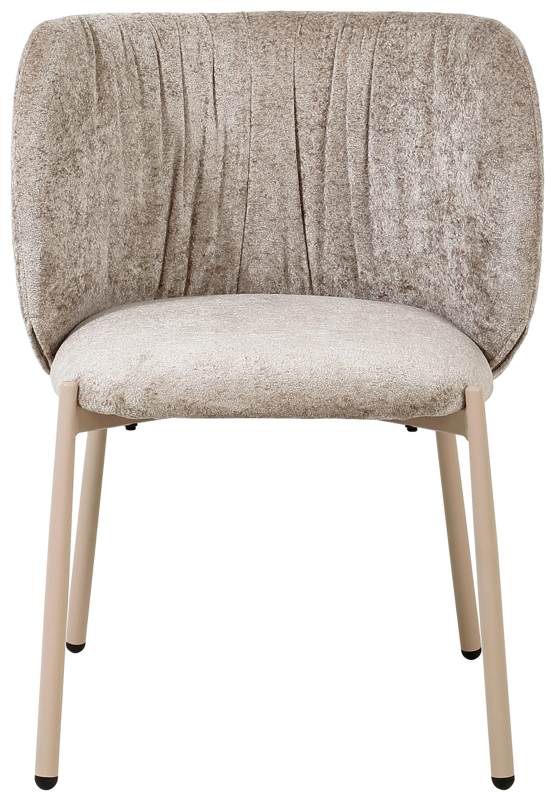 STUHL Chenille Taupe  - Taupe, Design, Textil/Metall (56,5/77/57cm) - Stylife