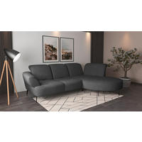 ECKSOFA DANCE E Dunkelgrau Mikrofaser  - Dunkelgrau/Schwarz, MODERN, Textil/Metall (313/208cm) - Sit & More