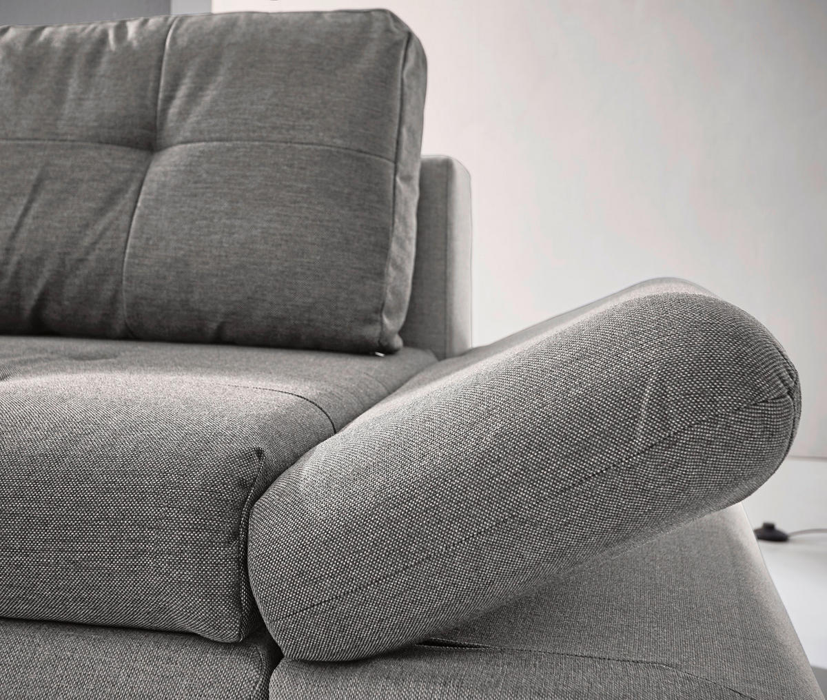 HÖRNSOFFA i vävt tyg gråbrun  - gråbrun/kromfärg, Design, textil/plast (302/187cm) - MID.YOU