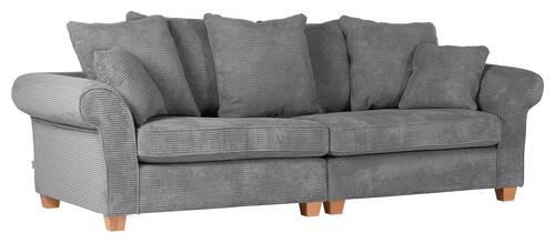 BIG SOFFA i manchester antracit  - antracit/ekfärgad, Lifestyle, trä/textil (264/70/111cm) - Livetastic