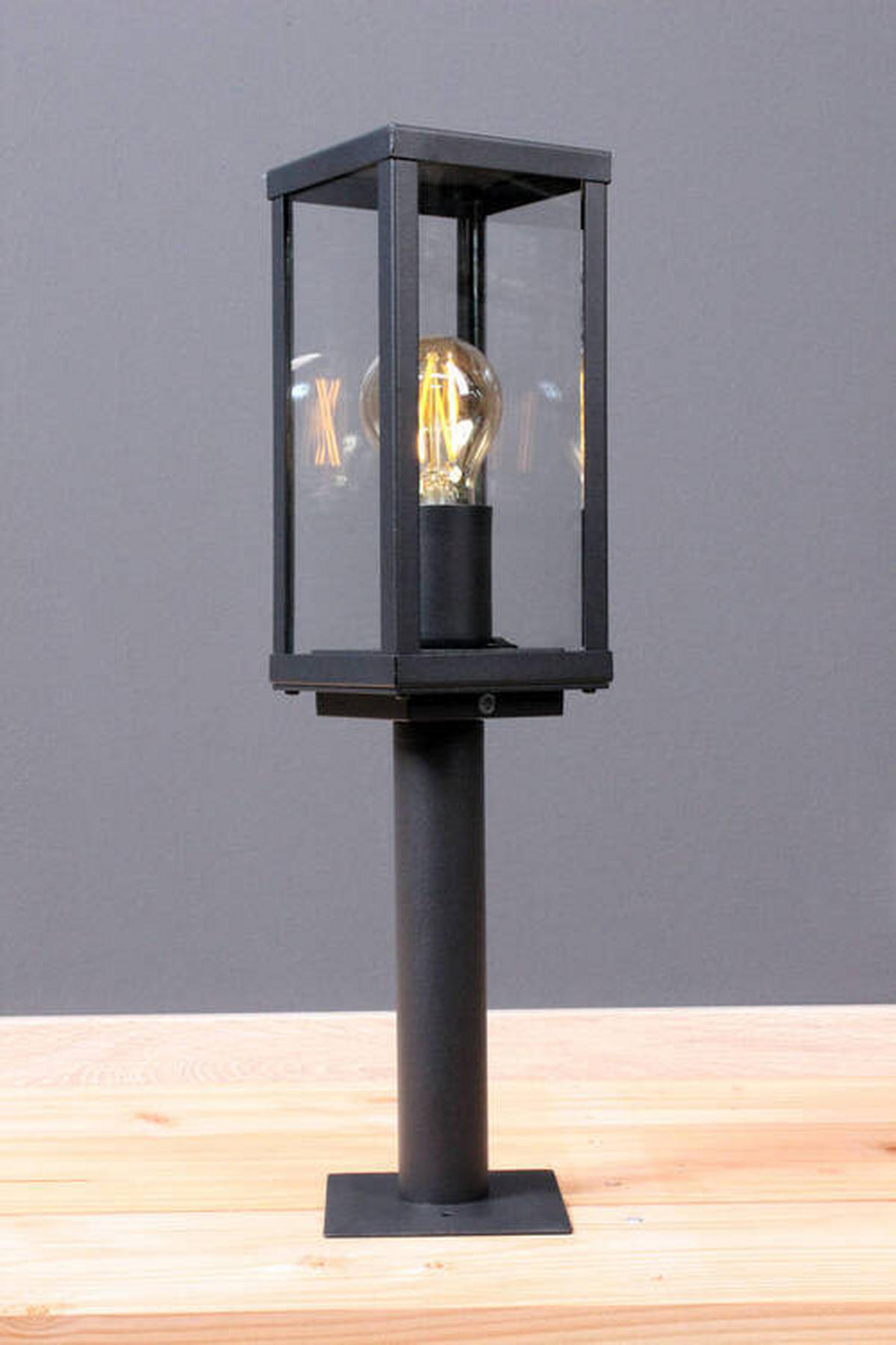 AUßENLEUCHTE Karo   - Klar/Schwarz, Basics, Glas/Metall (50/11/11cm)