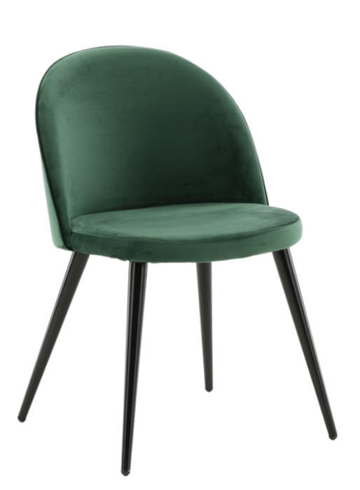 STOL stål sammet  - svart/mörkgrön, Design, metall/textil (50/76,5/57cm) - Best Price
