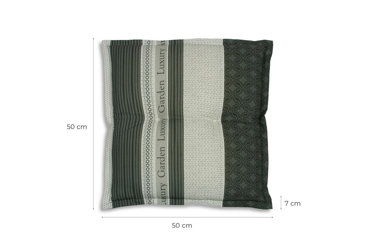 GARTENSITZKISSENSET Schriftzug  - Anthrazit, Basics, Textil (50/7/50cm)