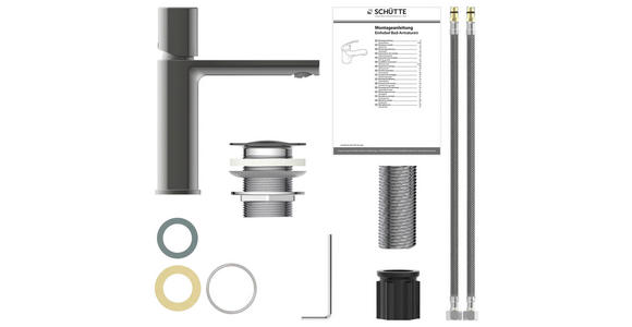 WASCHTISCHARMATUR 3,75/20/17,3 cm  - Graphitfarben, Basics (3,75/20/17,3cm) - Xora