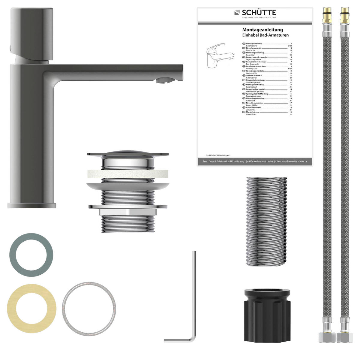 WASCHTISCHARMATUR NEW YORK  - Graphitfarben, Basics (3,75/20/17,3cm) - Schütte