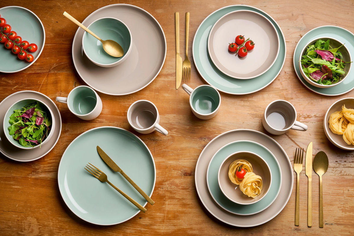 KOMBISERVICE Taupe London 16-teilig 4 Personen  - Taupe, Basics, Keramik - Van Well