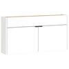 SCHUHSCHRANK GW-Ameca  in 110/57/22 cm  - Weiss/Eichefarben, Design, Holzwerkstoff/Metall (110/57/22cm)