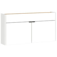 HÄNGESCHUHSCHRANK Weiß, Eichefarben  - Eichefarben/Schwarz, Design, Holzwerkstoff/Metall (110/57/22cm)