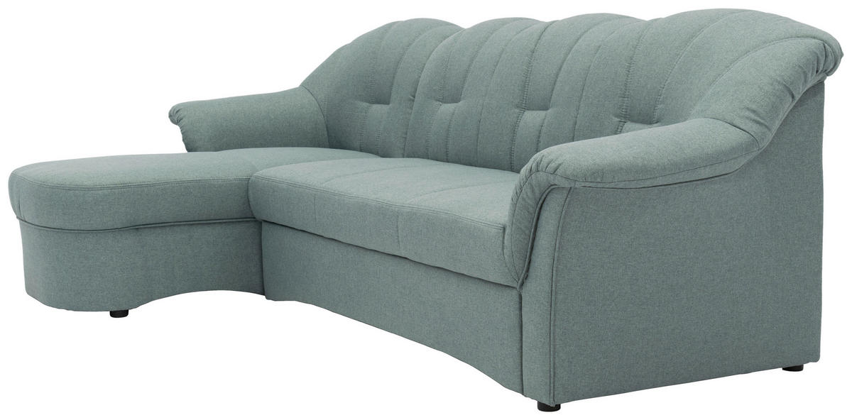 ECKSOFA Hellblau Webstoff  - Schwarz/Hellblau, KONVENTIONELL, Kunststoff/Textil (142/233cm) - MID.YOU