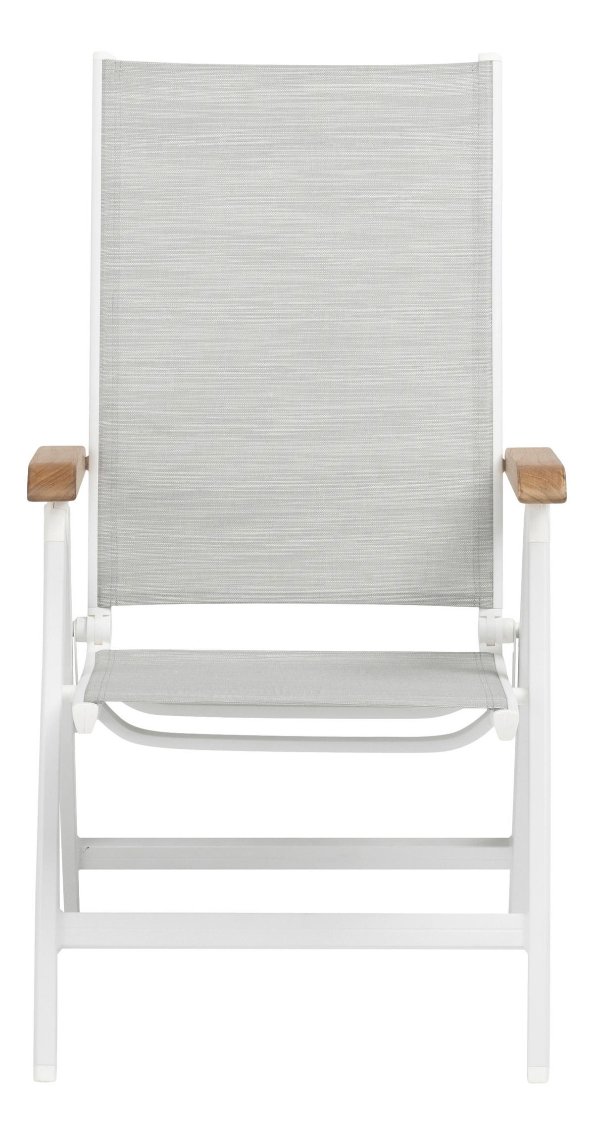 GARTENKLAPPSESSEL Teakholz Aluminium Naturfarben, Weiß, Hellgrau  - Hellgrau/Naturfarben, Basics, Holz/Textil (61/109/65cm) - Kettler