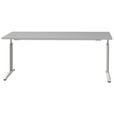 SCHREIBTISCH 180/80/70-82 cm  in Grau, Alufarben  - Alufarben/Grau, KONVENTIONELL, Holzwerkstoff/Metall (180/80/70-82cm) - Moderano