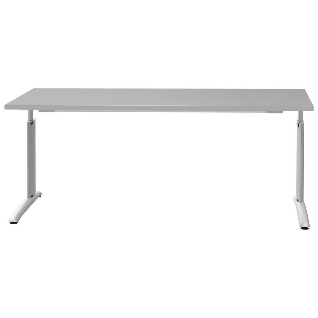 Thumbnail - Moderano Schreibtisch, Grau, Alu, Metall, Holzwerkstoff, rechteckig, Kufe, 80x70-82x180 cm, Made in Germany, höhenverste...