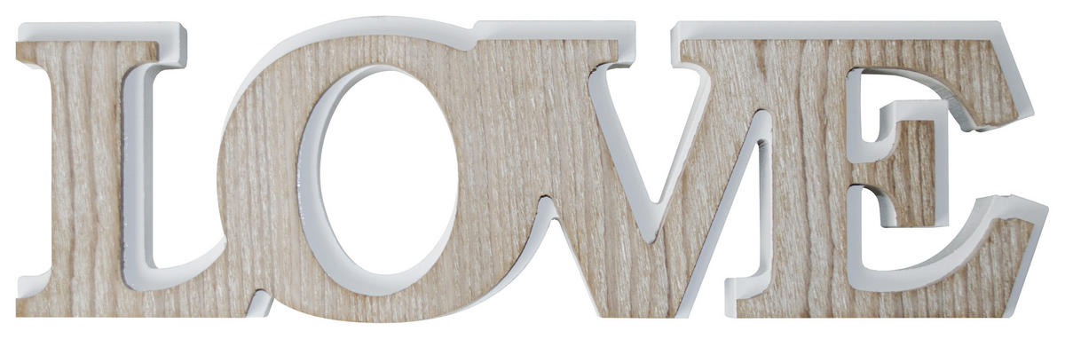 NATPIS DEKORATIVNI - bijela/prirodne boje, Design, drvo (8,5/30cm) - Ambia Home