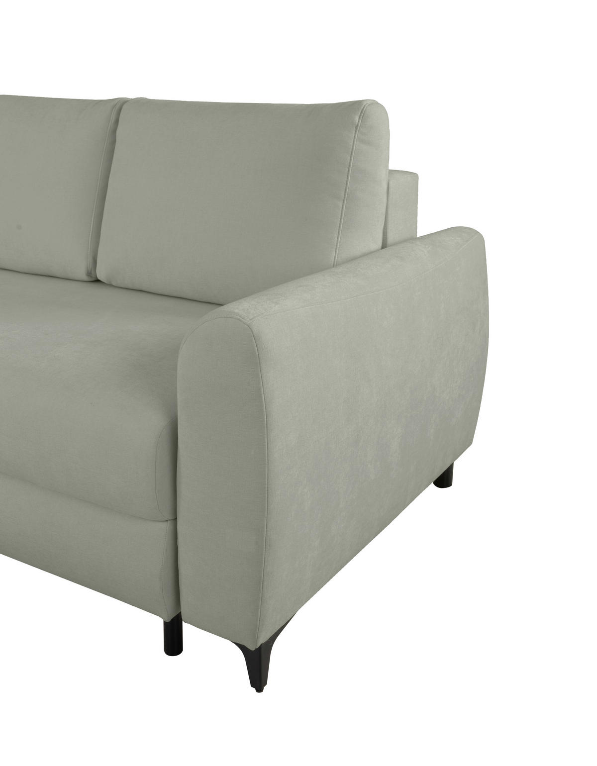 ECKSOFA Moli Grau  - Schwarz/Grau, Design, Textil/Metall (236/148cm) - MID.YOU
