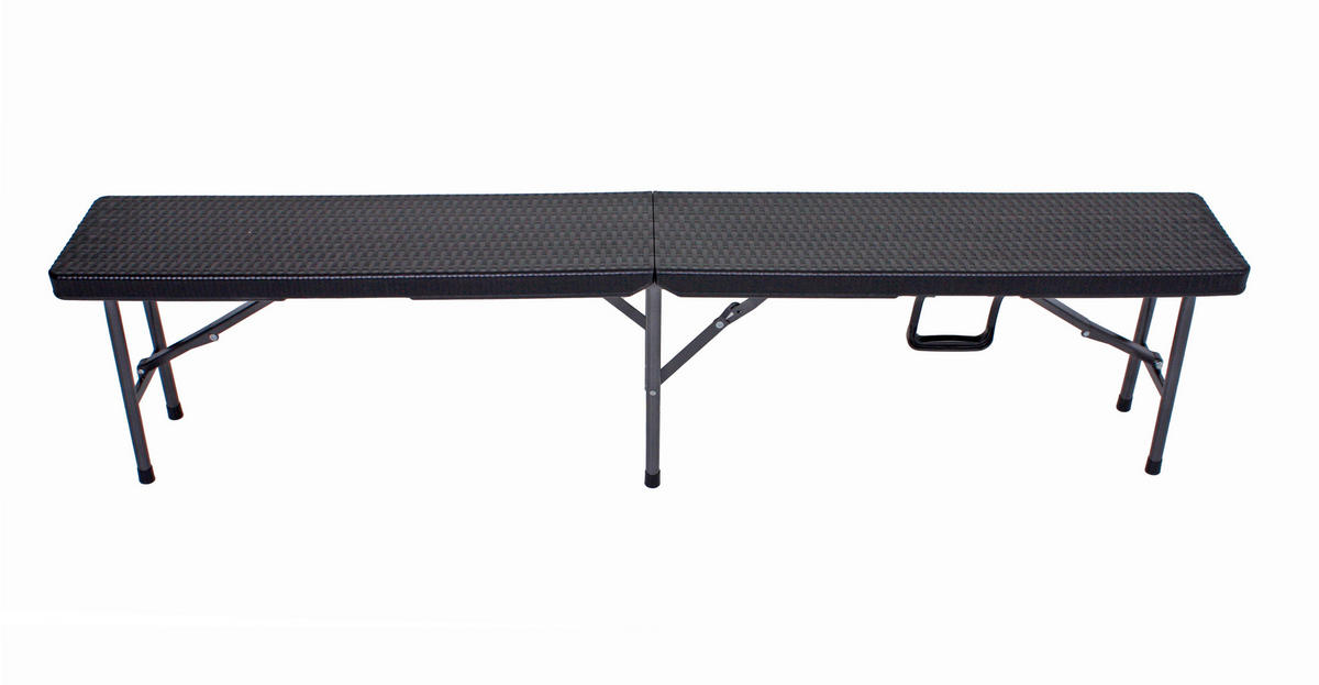 GARTENGARNITUR 3-teilig Stahl  - Schwarz, Basics, Kunststoff/Metall (180/75/73cm) - Gardenson