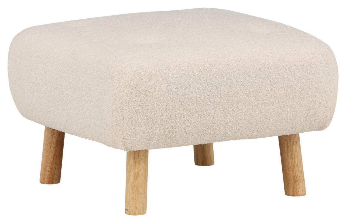 HOCKER in Holz, Textil Weiß  - Weiß, Design, Holz/Kunststoff (60/28/60cm) - Livetastic