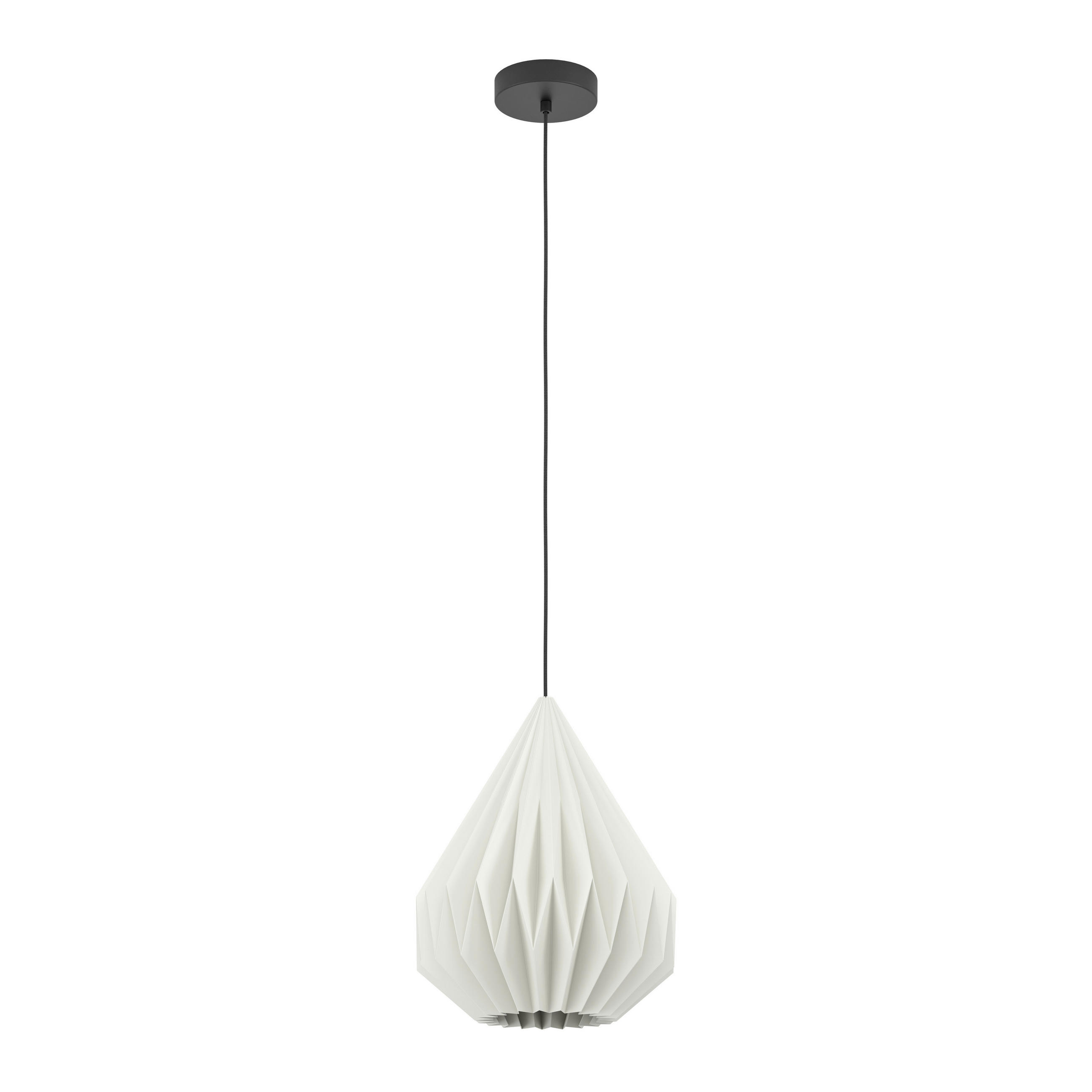 HÄNGELEUCHTE 31/110 cm  - Schwarz/Weiß, Basics, Papier/Metall (31/110cm)