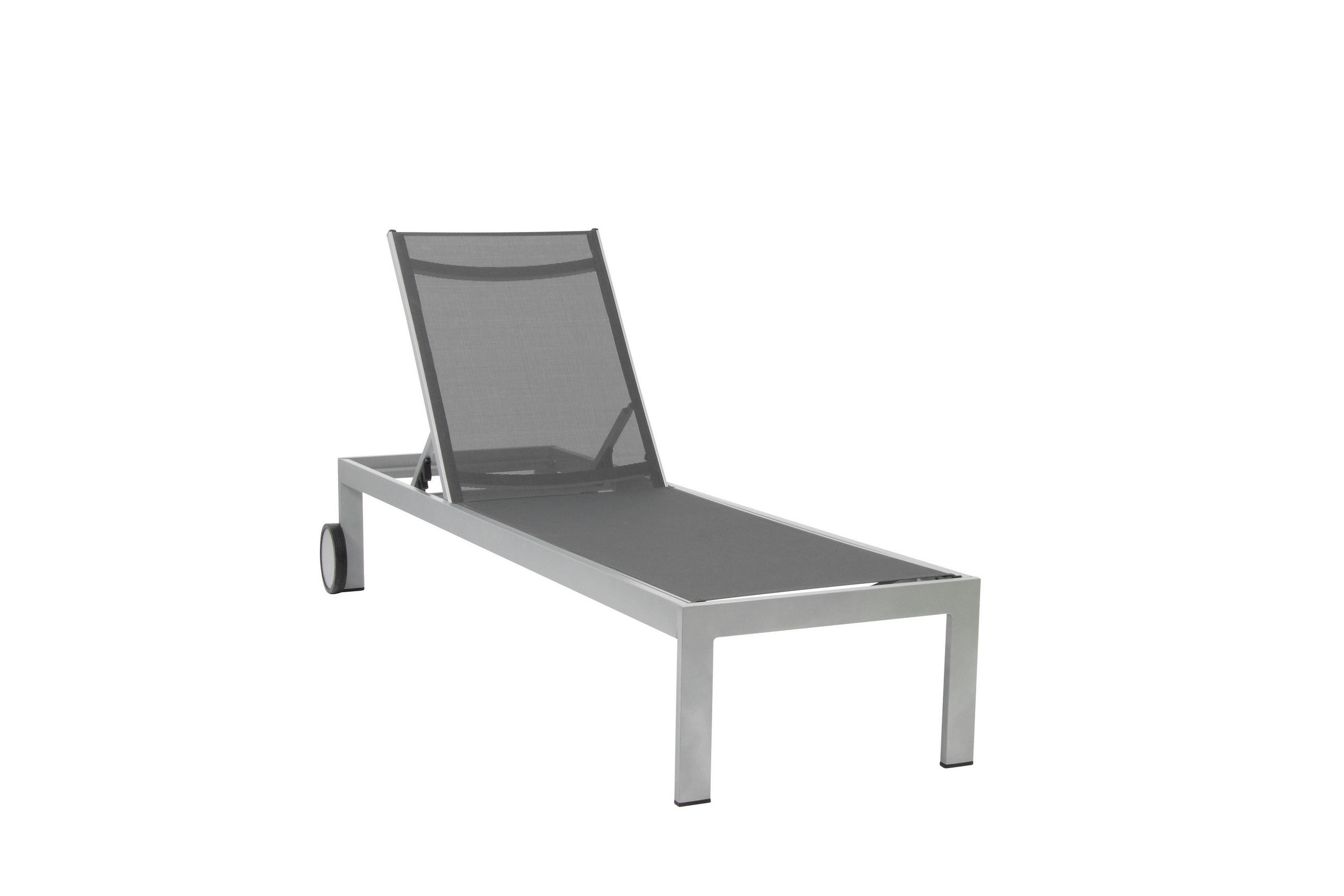 SONNENLIEGE  - Platinfarben/Graphitfarben, Basics, Textil/Metall (198/60/35cm) - Acamp