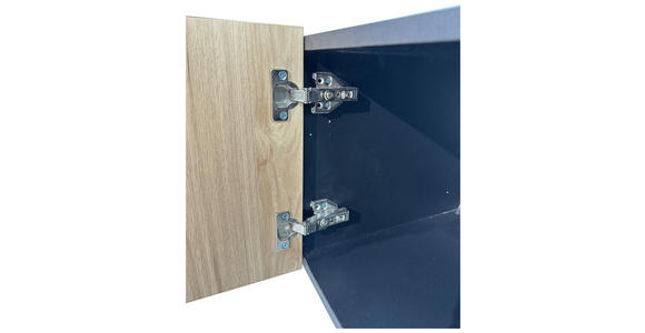 LOWBOARD LINO in 181/50/40 cm - Eichefarben/Schwarz, Design, Holzwerkstoff/Metall (181/50/40cm) - Xora