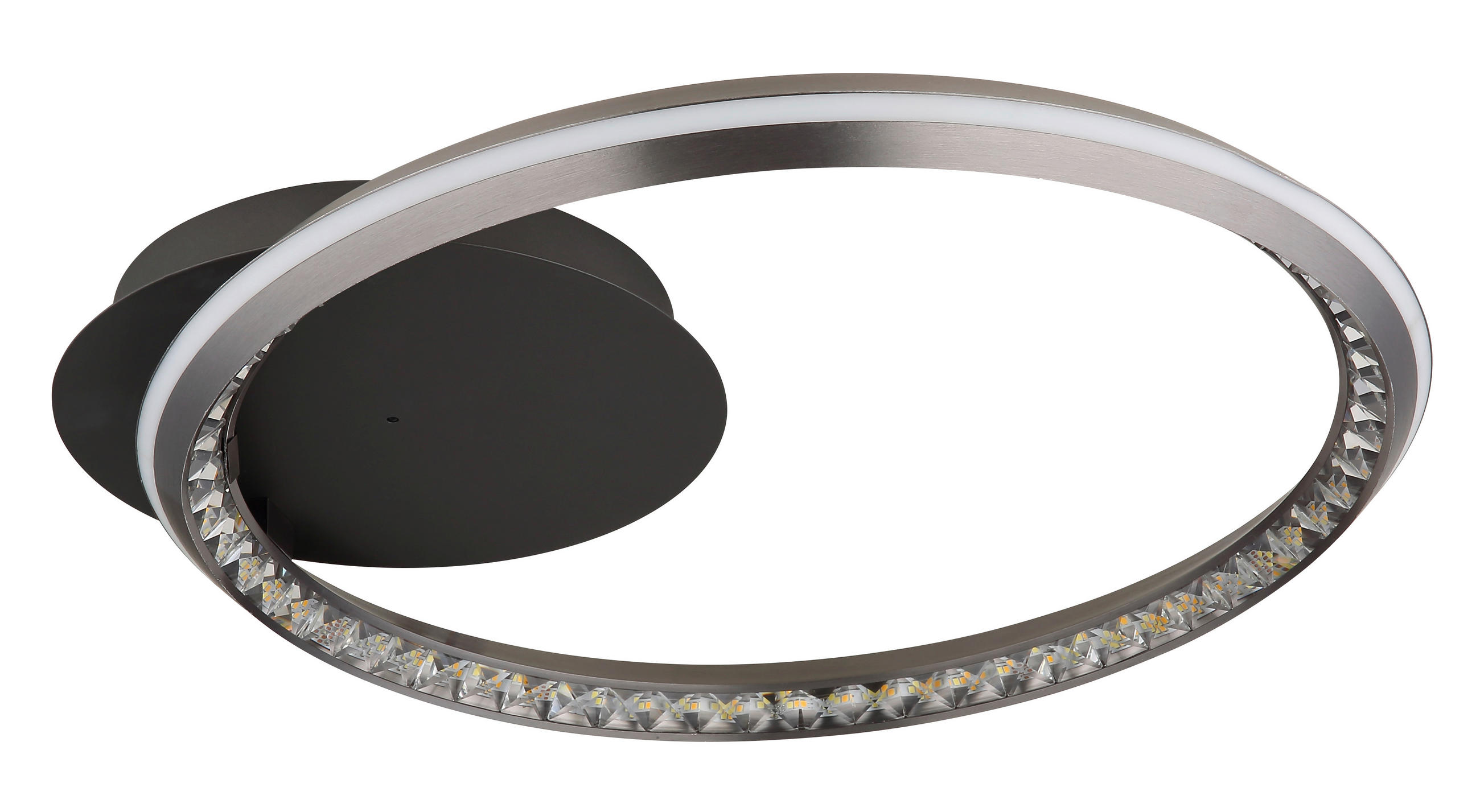 LED-DECKENLEUCHTE 53/50/8 cm   - Opal/Grau, Design, Kunststoff/Metall (53/50/8cm) - Globo