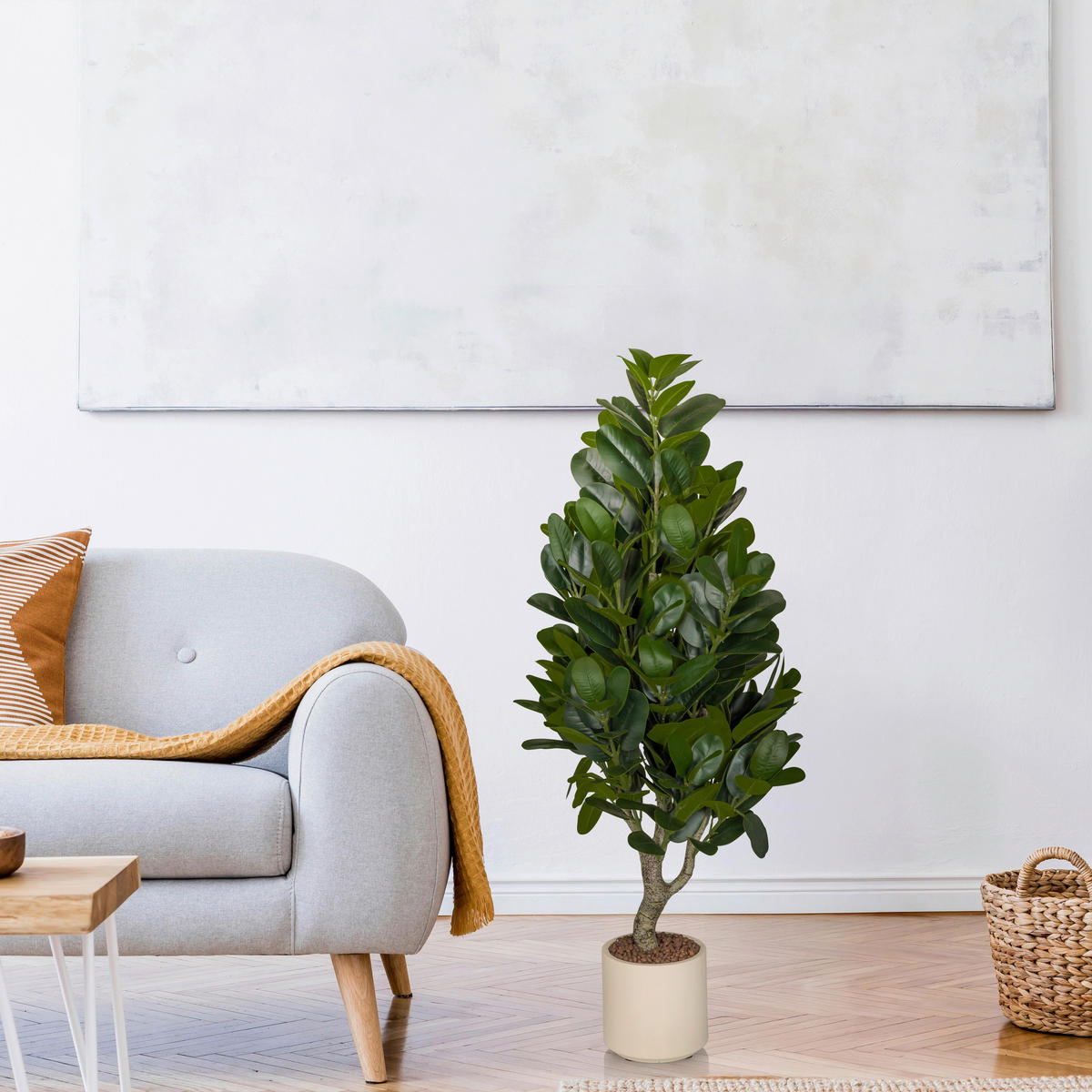 KUNSTPFLANZE  - Creme/Grün, MODERN, Kunststoff (50/120/50cm) - MID.YOU