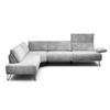 ECKSOFA Cosy Hellgrau Samt  - Hellgrau/Schwarz, Design, Textil/Metall (213/288-303cm) - SENSOO