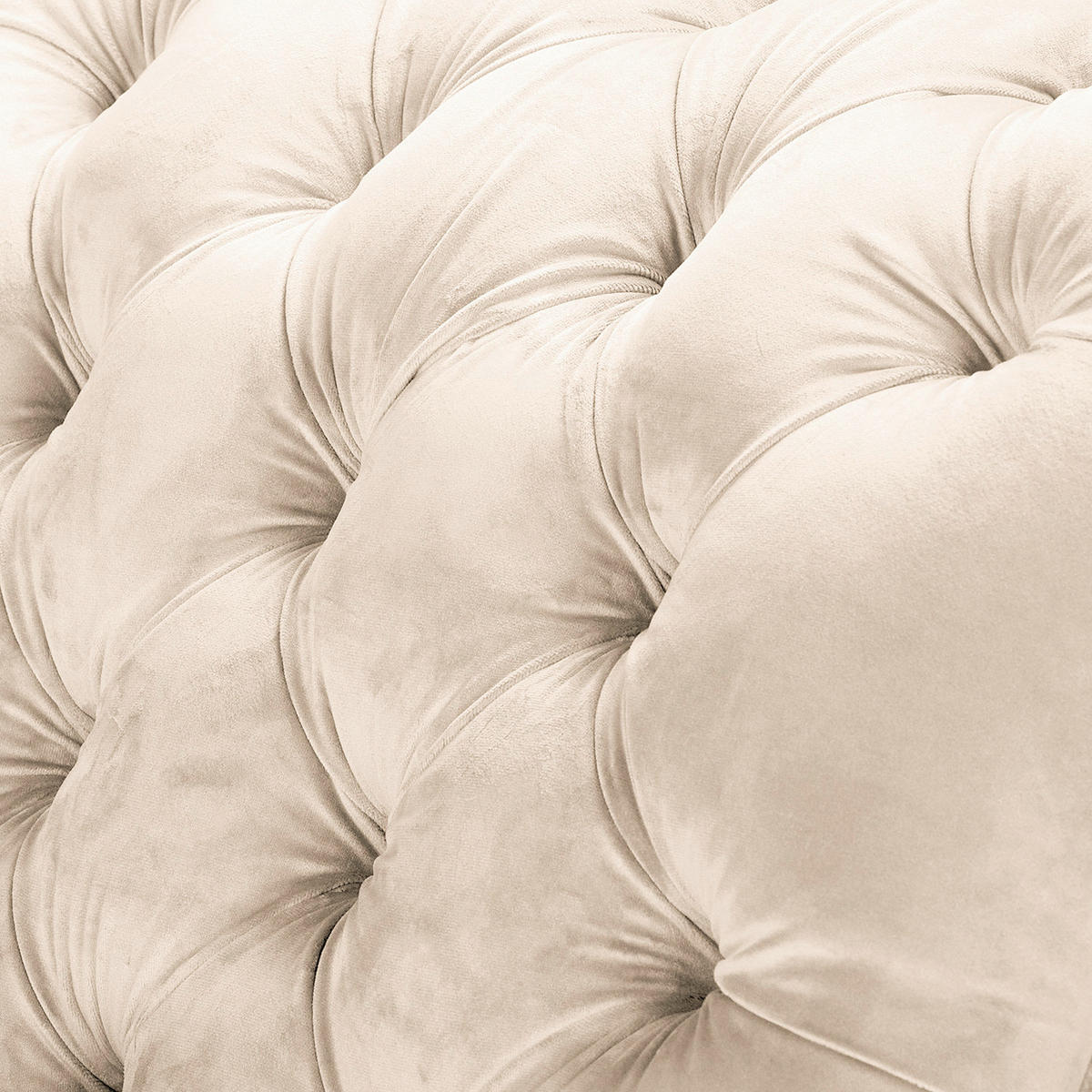 RÉCAMIERE Samt Creme  - Creme/Braun, Design, Holz/Textil (185/93/75cm) - Livetastic