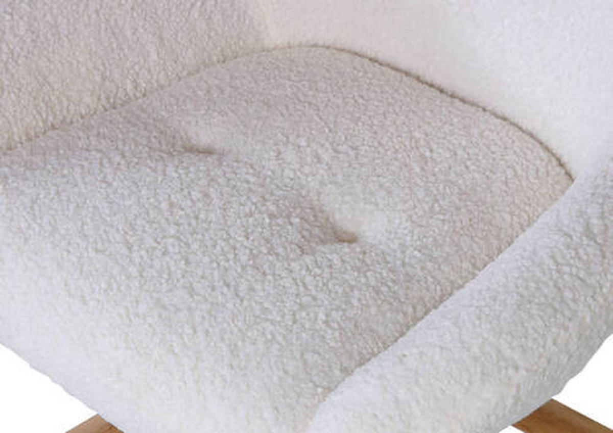 SESSEL in Bouclé Weiß  - Weiß, Design, Holz/Textil (75/95/85cm) - Lomoco