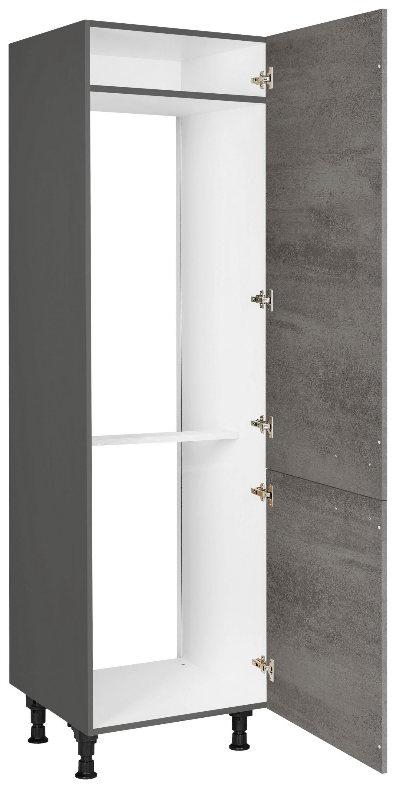 GERÄTEUMBAUSCHRANK 60/216,6/58 cm  in Schieferfarben  - Schieferfarben/Edelstahlfarben, MODERN, Holzwerkstoff/Metall (60/216,6/58cm) - Nobilia