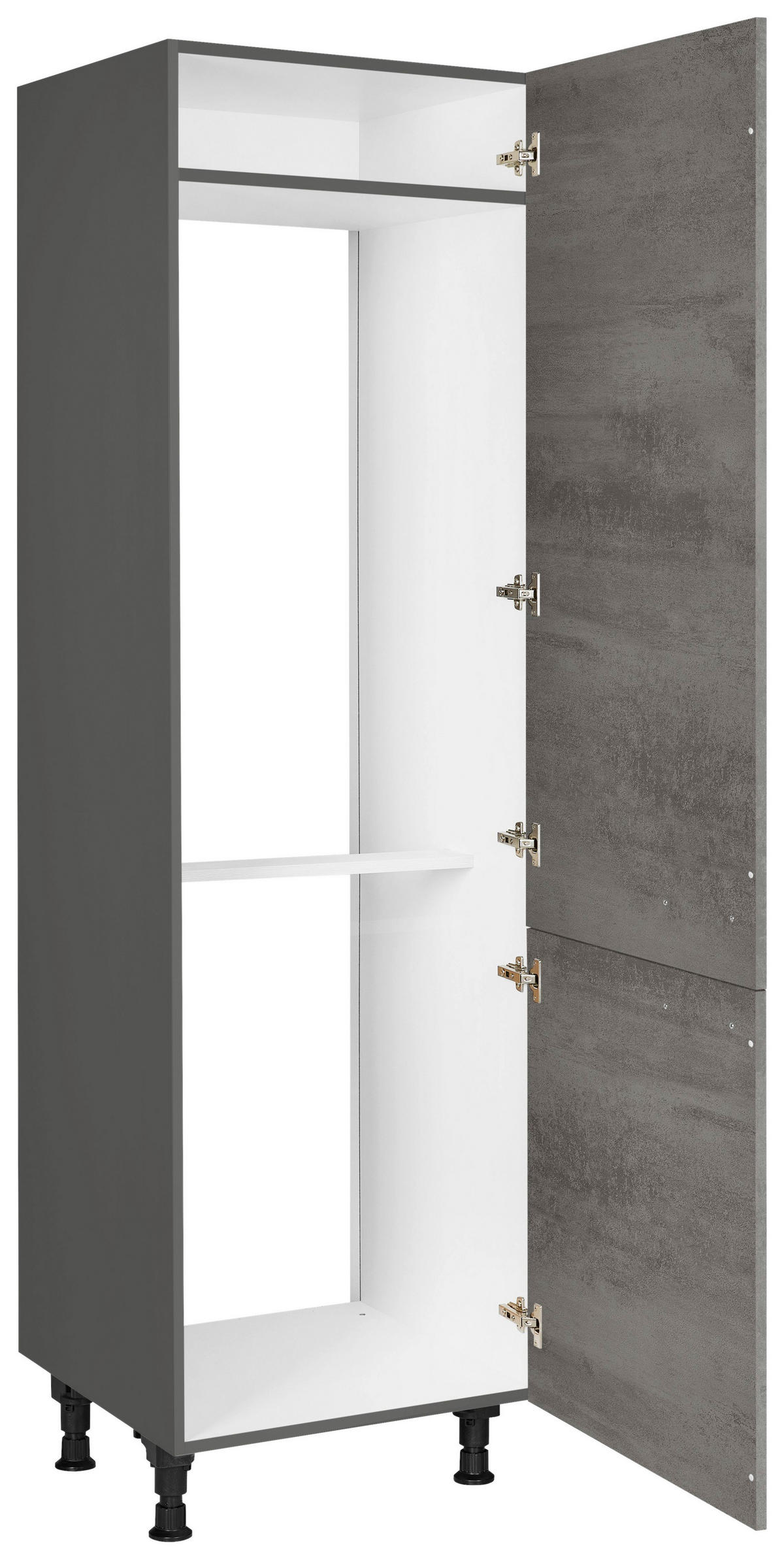 GERÄTEUMBAUSCHRANK 60/216,6/58 cm  in Schieferfarben  - Schieferfarben/Edelstahlfarben, MODERN, Holzwerkstoff/Metall (60/216,6/58cm) - Nobilia