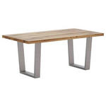 ESSTISCH Wildeiche rechteckig Edelstahlfarben, Wildeiche  - Wildeiche/Edelstahlfarben, Design, Holz/Metall (220/100/76cm) - Waldwelt